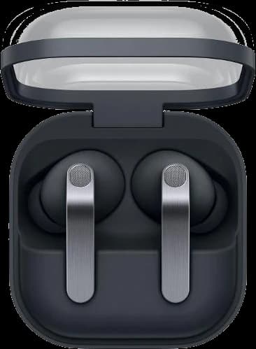 Samsung Galaxy Buds4 Pro in black with the charging case open
